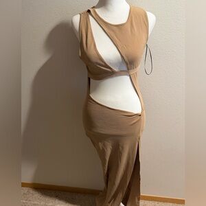 Collection B Tan Cutout Maxi Dress